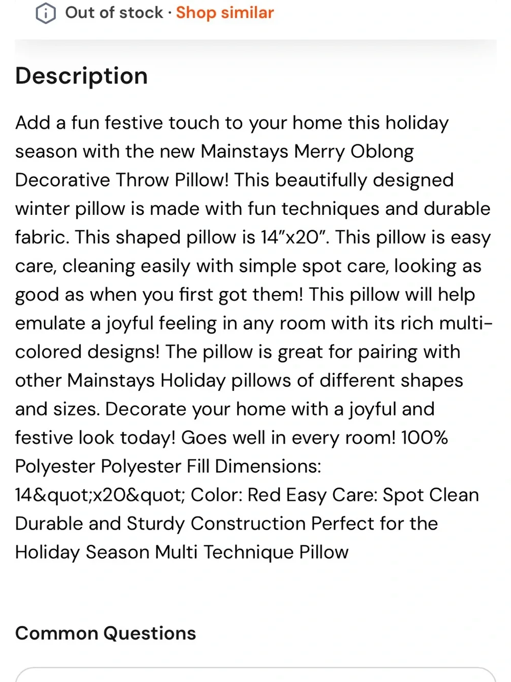 Holiday 'Merry' Red Decorative Pillow with White Trim